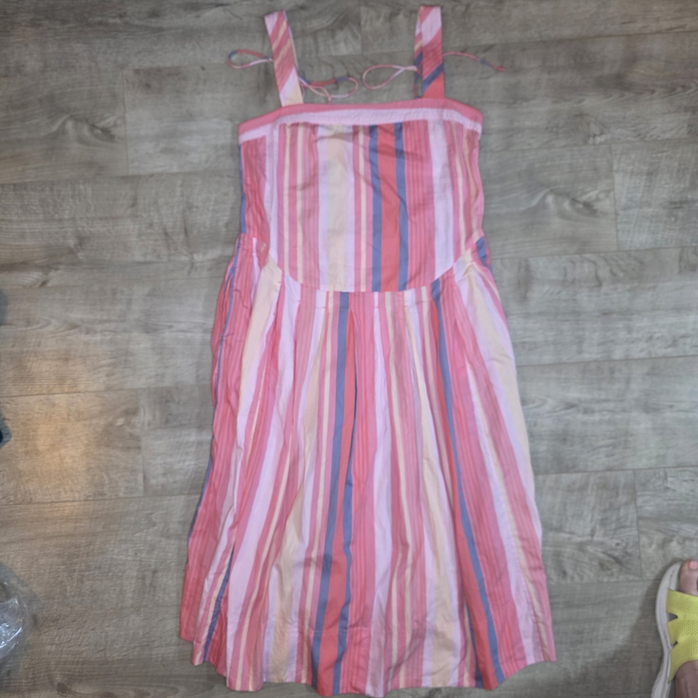 Free People Pink and Blue Striped Midi Dress - Picture 4 of 12